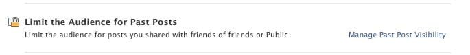 Manage Past Post Visibility Facebook