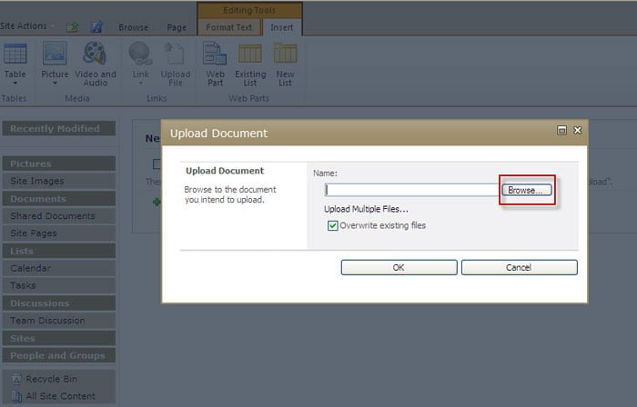 Upload Document to Document Library Sharepoint 2010 Upload Document to Document Library Sharepoint 2010