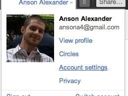 google plus account settings
