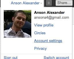 google plus account settings