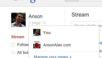switch between google profile and business page