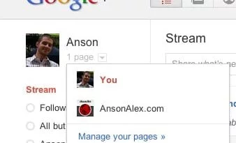 switch between google profile and business page