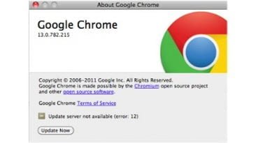 google chrome update server not available