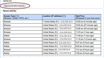 gmail activity report