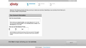 comcast internet not working self activation