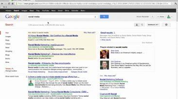 gmail in google search results t