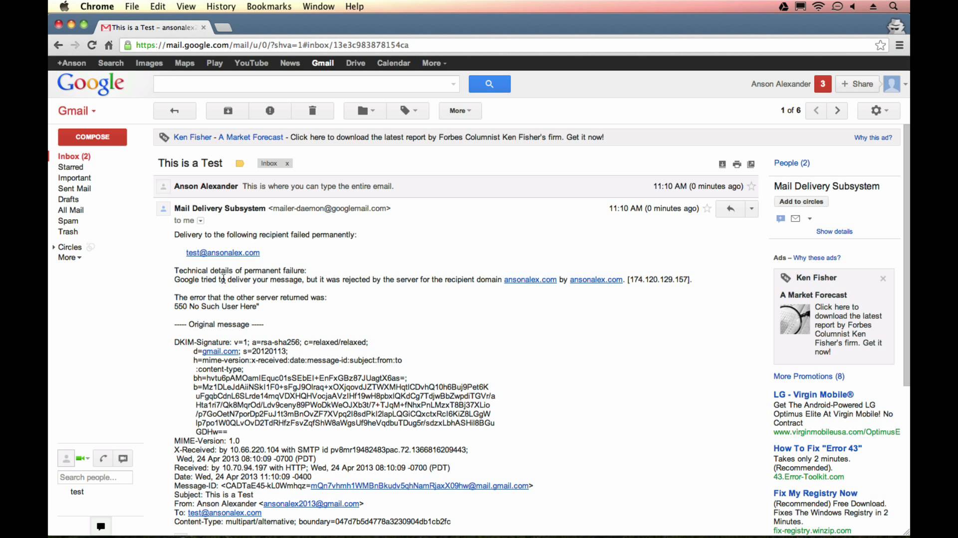 add video to an email from gmail