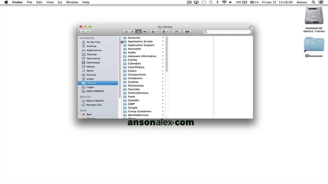 how to find hidden library folder on mac