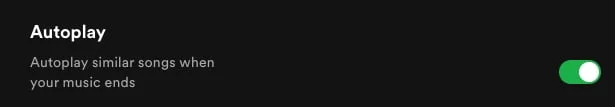 Autoplay Setting in Spotify