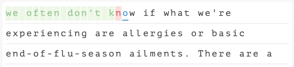Measuring typing speed with an online tool