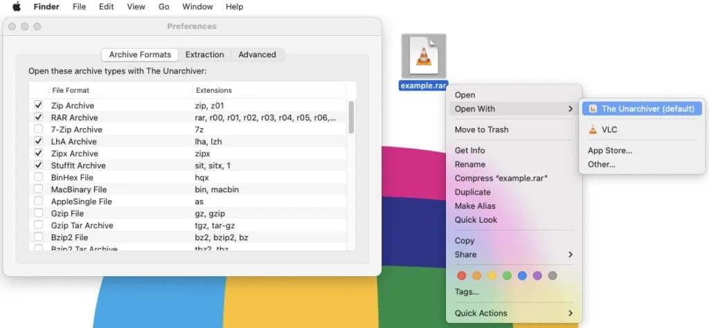 Opening RAR Files with The Unarchiver macOS