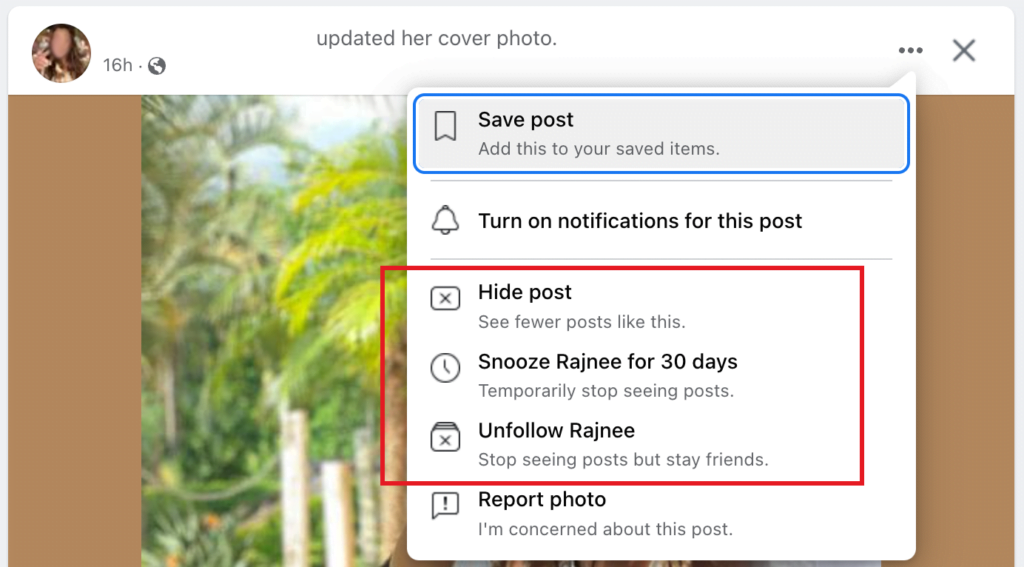 See Fewer Posts Facebook