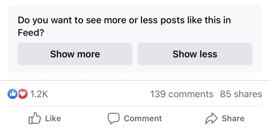 Show More or Less Facebook