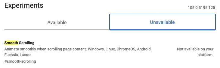 Smooth Scrolling Setting in Google Chrome