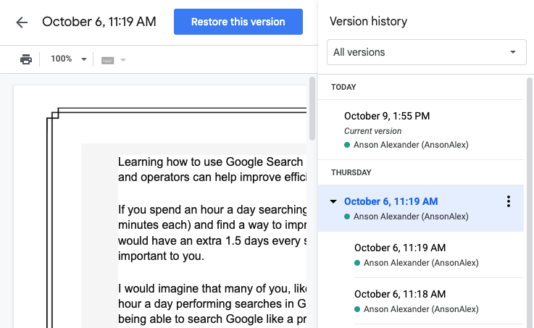 Get Rid of Version History in Google Docs - AnsonAlex.com