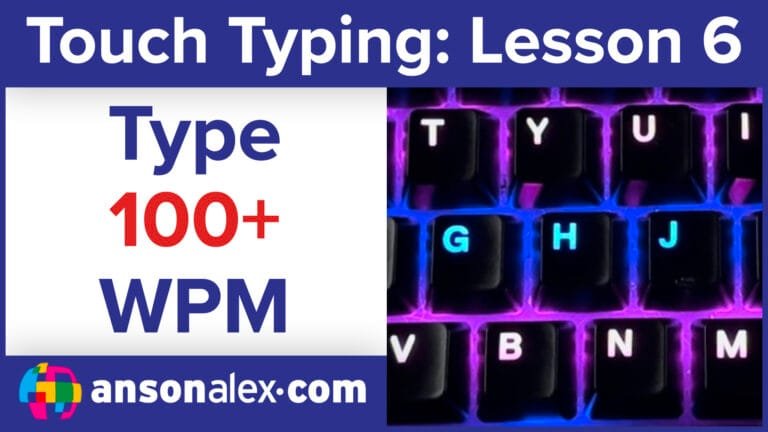 Advanced touch typing finger positioning across keyboard keys