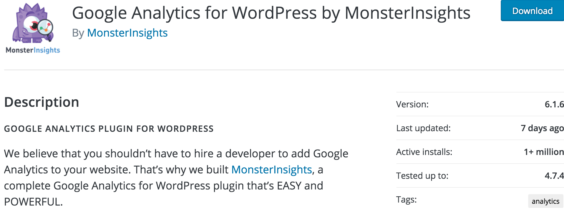 Google Analytics Plugin MonsterInsights