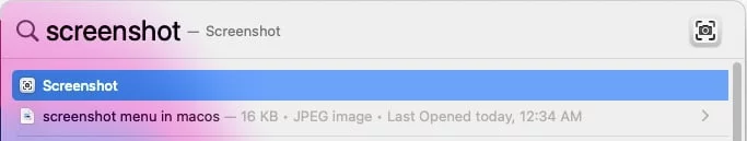 screenshot app in spotlight mac