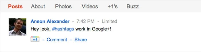 using hashtags in google